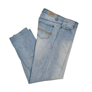 Buffalo Faded Wash Mid Rise Straight Leg Jeans